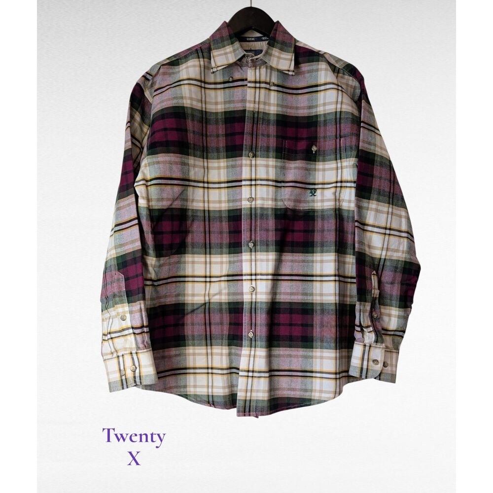 Twenty X 20X Plaid Western Button Down Shirt Ranch Cowboy Long Sleeve